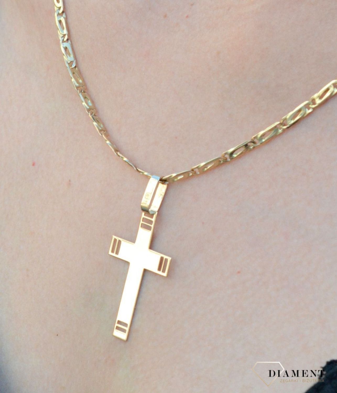 Złoty krzyżyk pr 333 płaski ZA 4361 333.jpg